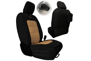 Bartact Tactical Series Front Seat Covers, SRS Air Bag and Non-Compliant - Black/Khaki  - JL 2Dr