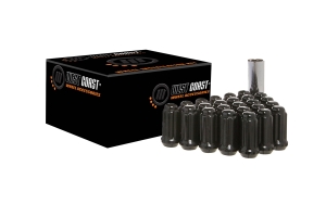 West Coast 8 Lug 14x2.0 Closed End Lug Nuts, Black 32 pieces