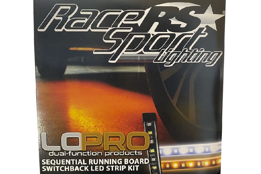Race Sport Lighting LoPro 48in Sidekick Sequential Running Board Switchback LED Strip Kit (White/Amber)