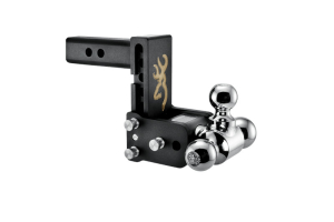 B&W Hitches Tow & Stow 2in Tri-Ball Receiver Hitch, Browning, 5in Drop-5.5in Rise