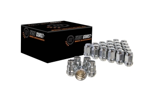 West Coast 6 Lug 14x1.5 Closed Acorn Bulge Lug Nuts, Chrome 24 pieces - JT/JL