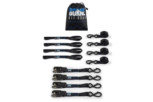 Borne Off Road Medium Duty Ratchet Tie Down Kit 4 Pack, Black