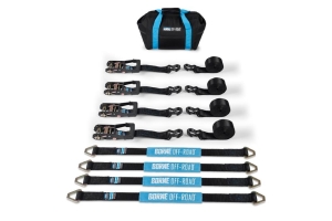 Borne Off Road Vehicle Ratchet Tie Down Kit 4 Pack, Black