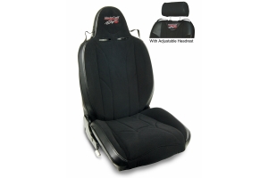 MasterCraft Baja RS DirtSport Reclining Seat w/Adj. Headrest & BRS Stitching - Black/Black/Black