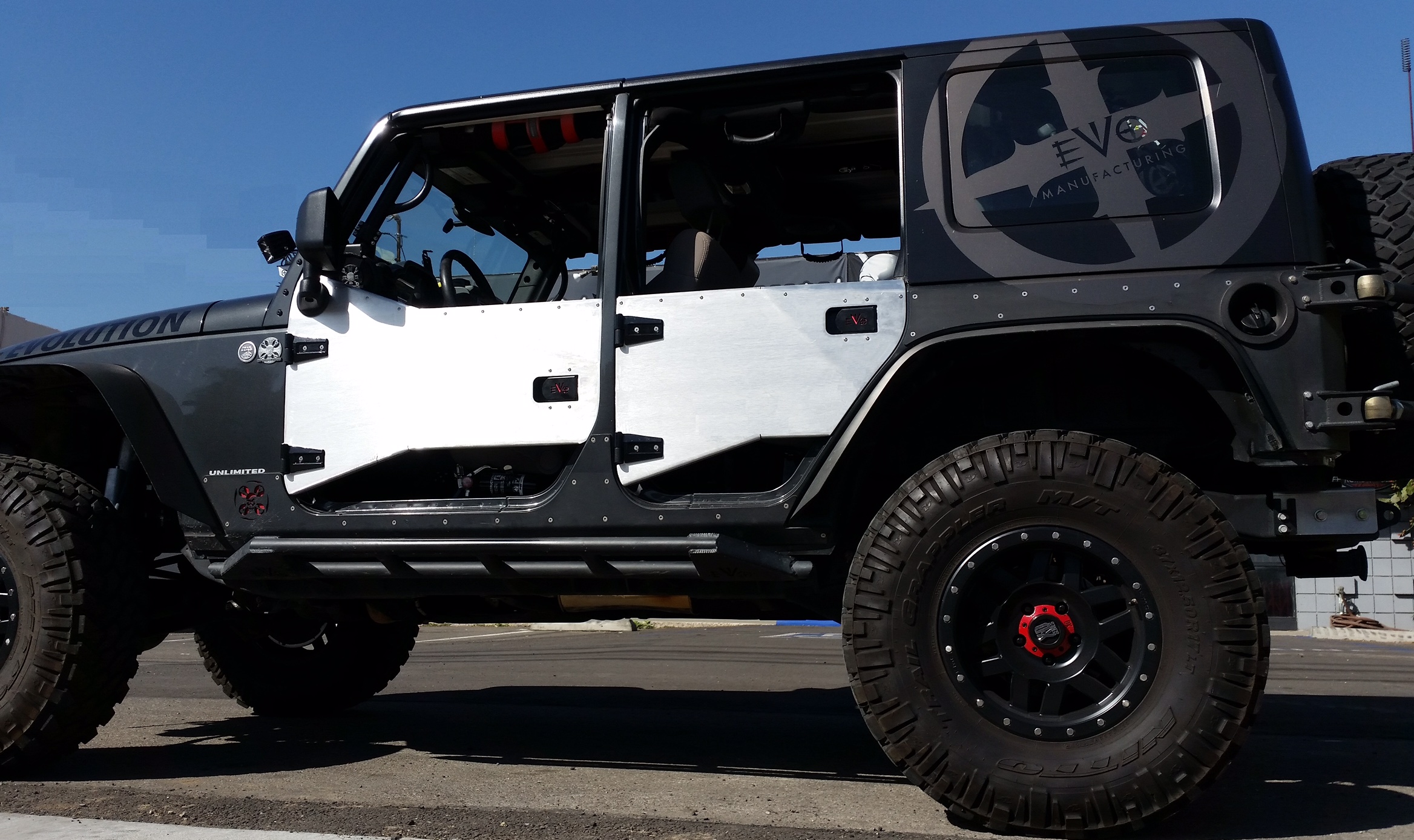EVO Manufacturing Front and Rear Half Door Sets Aluminum - JK 4dr