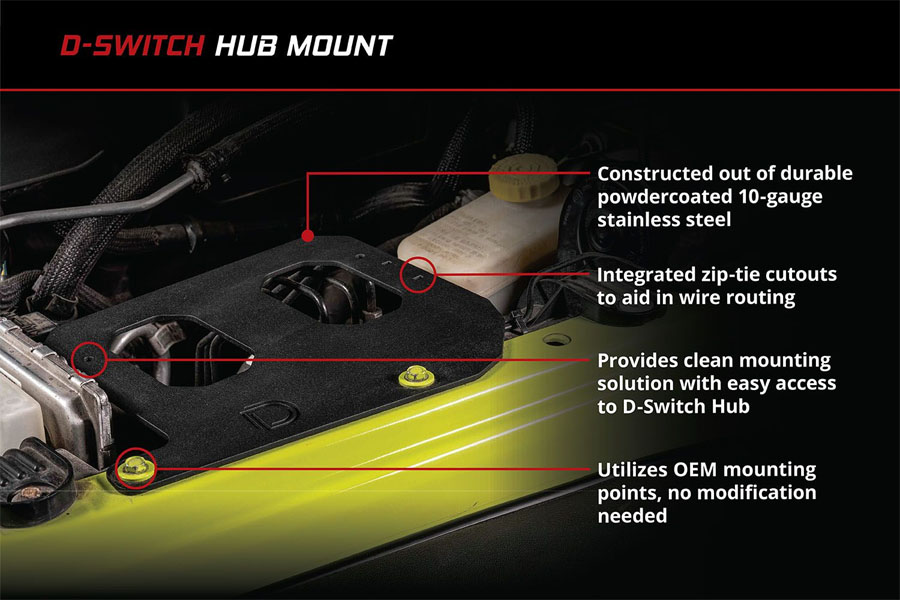Diode Dynamics D-Switch Hub Mounting Kit - JK
