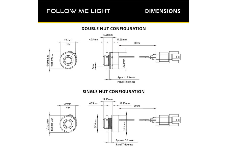 Diode Dynamics Infrared Follow-Me Light Pair, 850nm
