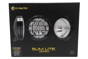 KC HiLites SlimLite Halogen Spot Light Pair Black 6in