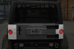 Motobilt Steel Rear Corner Armor w/Round Tail Light Holes  - JK 4dr