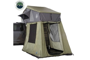 Overland Vehicle Systems Roof Top Tent Annex for Nomadic 4 Extended Roof Top Tent, Green Base With Black Floor & Travel Cover