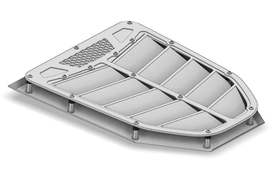 Motobilt Center Hood Vent - Rock Monster USA Hood Compatible - JK