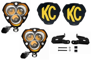 KC HiLites Flex ERA 3 LED Combo Light System w/ A-Pillar Brackets - JT/JL