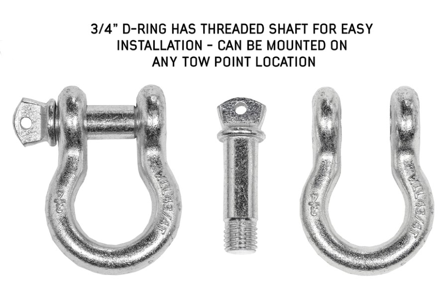 Overland Vehicle Systems Recovery ShacklesD-Ring 3/4in 4.75 Ton Zinc 