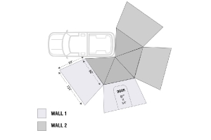 Overland Vehicle Systems Nomadic 270 LT Awning Wall, #1 - Driver Side