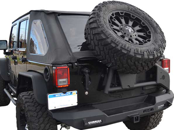 Ace Engineering Slant Back Tire Carrier Black - JK