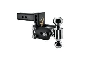 B&W Hitches Tow & Stow 2in Dual Ball Receiver Hitch, Browning, 3in Drop-3.5in Rise