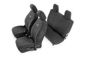 Rough Country Neoprene Seat Cover Set Black - JK 2dr 2013-17