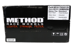 Method Race Wheels Standard Series Wheel 17x9 5x5 12mm Offset Matte Black - JT/JL/JK