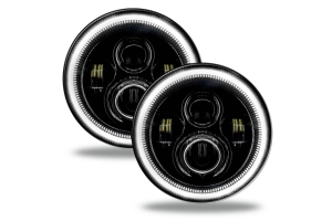Oracle 7in High Powered LED Headlight, White Halo - Pair