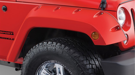 Bushwacker Factory Coverage Pocket Style Fender Flare Set Front Black - JK