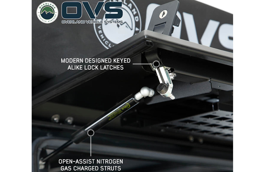 Overland Vehicle Systems Expedition Pro Plus Truck Cap w/Full Wing Window Doors and 3rd Brake Light  - JT 2021-26