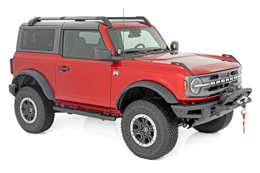 Rough Country Oval Nerf Steps - Black   - Bronco 2dr 2021+