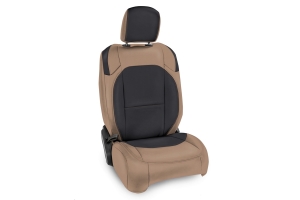 PRP Front Seat Covers w/Pocket, Pair, Black/Tan - JL 2dr Non Rubicon