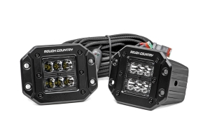 Rough Country 2in Flush Mount Black Series Square Lights