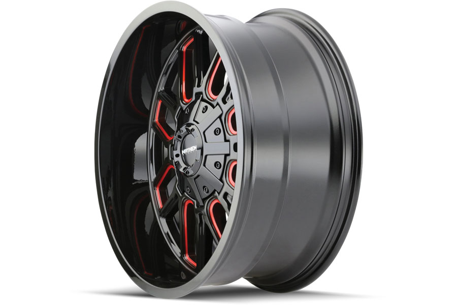 Dirty Life Mayhem Cogent 8107 Series Wheel, 17x9 5x5/5x5.5 -12mm - Black w/ Prism Red - JL/JT/JK/CJ
