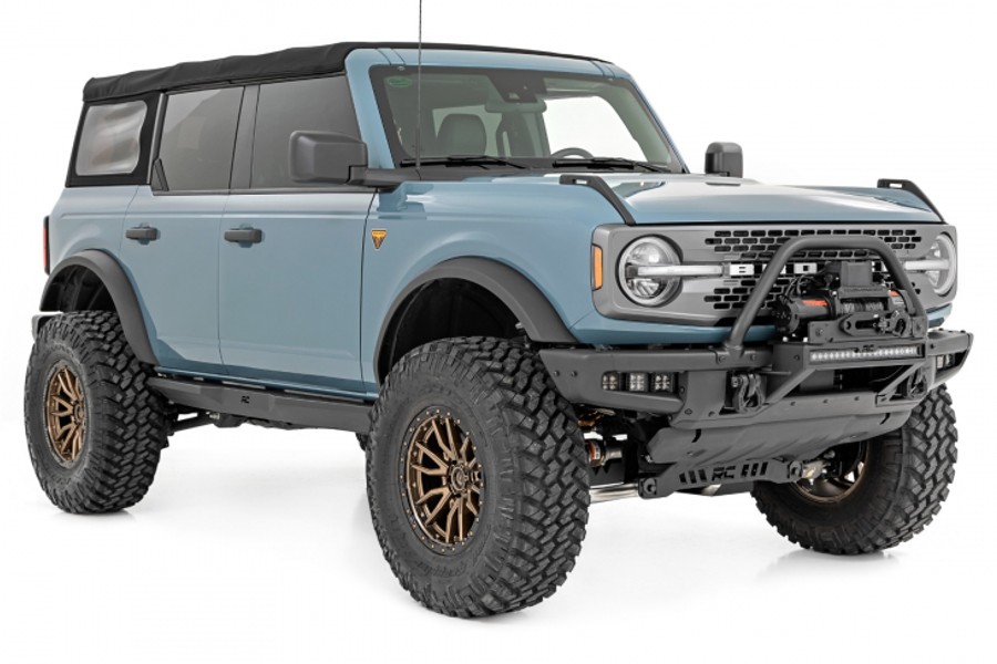 Rough Country Triple 2in Cube Fog Light Mount Kit, Black, Pair - Bronco 2021+