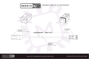 Morimoto Off-Road 2 DT-Extension Harness, 1,2,4Banger, 2M Long