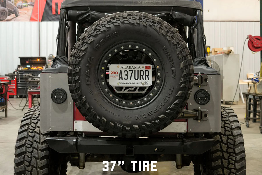 Motobilt Body Mount Tire Carrier - 8 x 6.5in - YJ/TJ/LJ