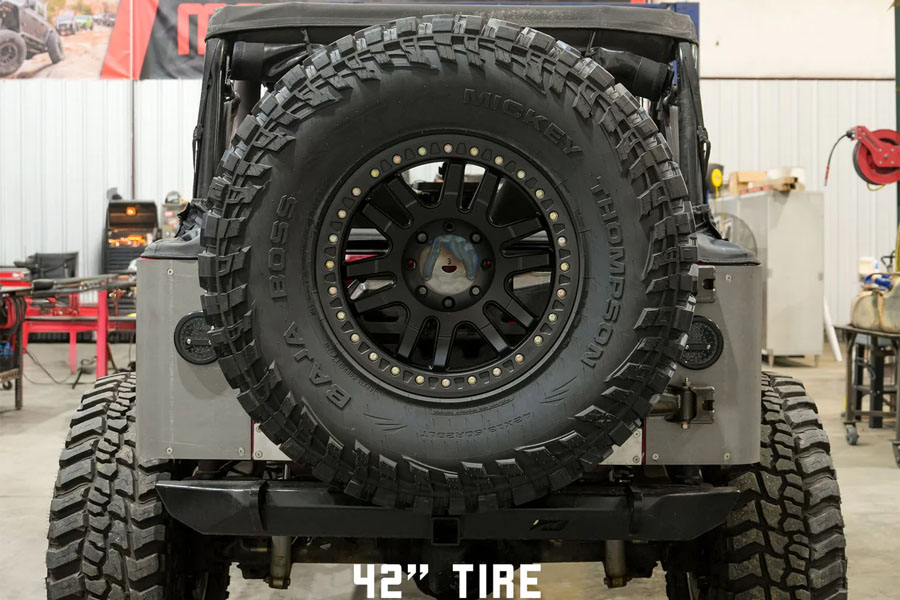 Motobilt Body Mount Tire Carrier - 8 x 170mm - LJ/TJ/YJ