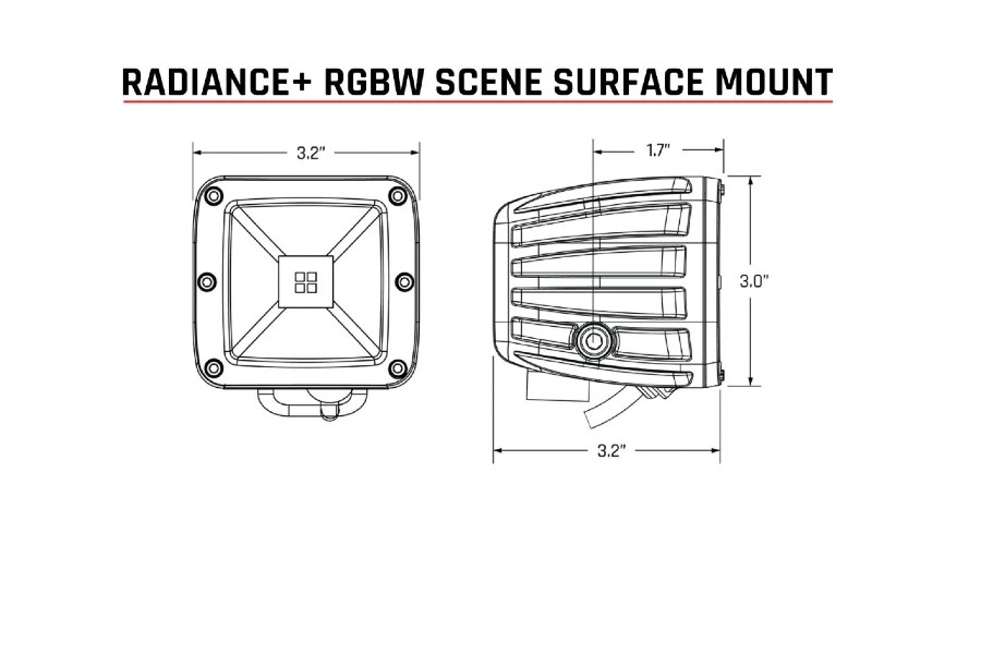 Rigid Industries  Radiance+ Scene RGBW Surface Mount, Pair 