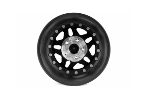 Hutchinson Rock Monster Beadlock Wheel w/Black Caps Matte Black 15x8in 5x4.5