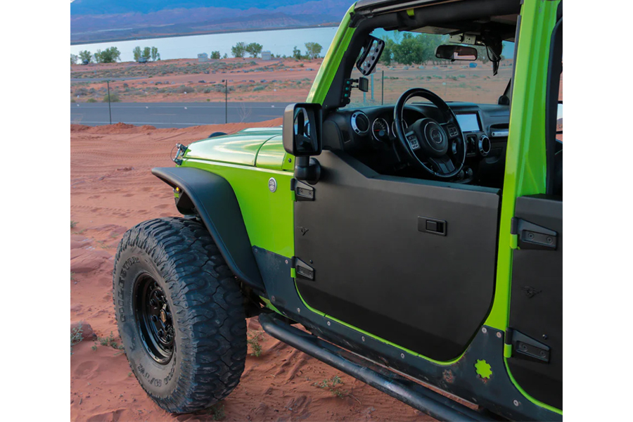 Combat Off Road Front  Full Metal Jacket Half Doors, Aluminum - Black Powder Coat - JK