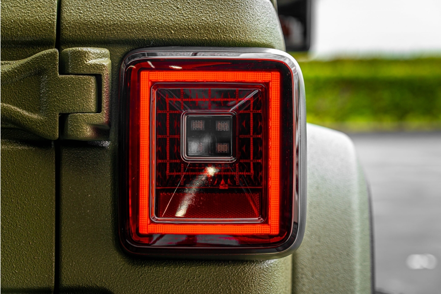 RECON LED Tail Lights - Red Smoked Lens  - JL w/ OEM Halogen Tail Lights