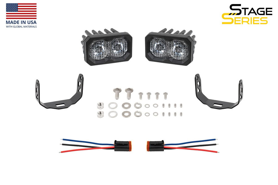 Diode Dynamics C2 2.0 White Sport LED Pod Pair, Spot - Amber