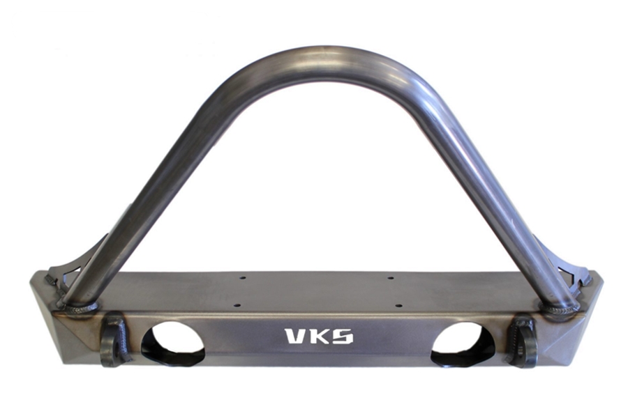 VKS Fab Shorty V2 Front Bumper w/ Stinger and Light Mounts - Bare - JK