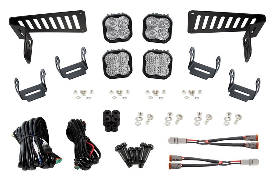 Diode Dynamics SS3 Sport Cowl LED Bracket Kit w/ LED Lights - White  - JT/JL