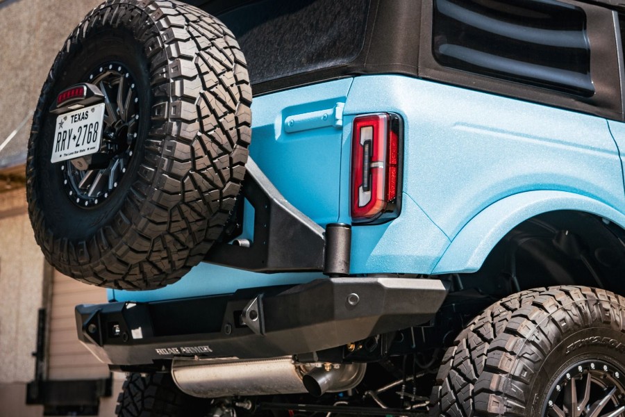 Road Armor Stealth Full Width Rear Bumper, Texture Black Powder Coat - Bronco 2021+