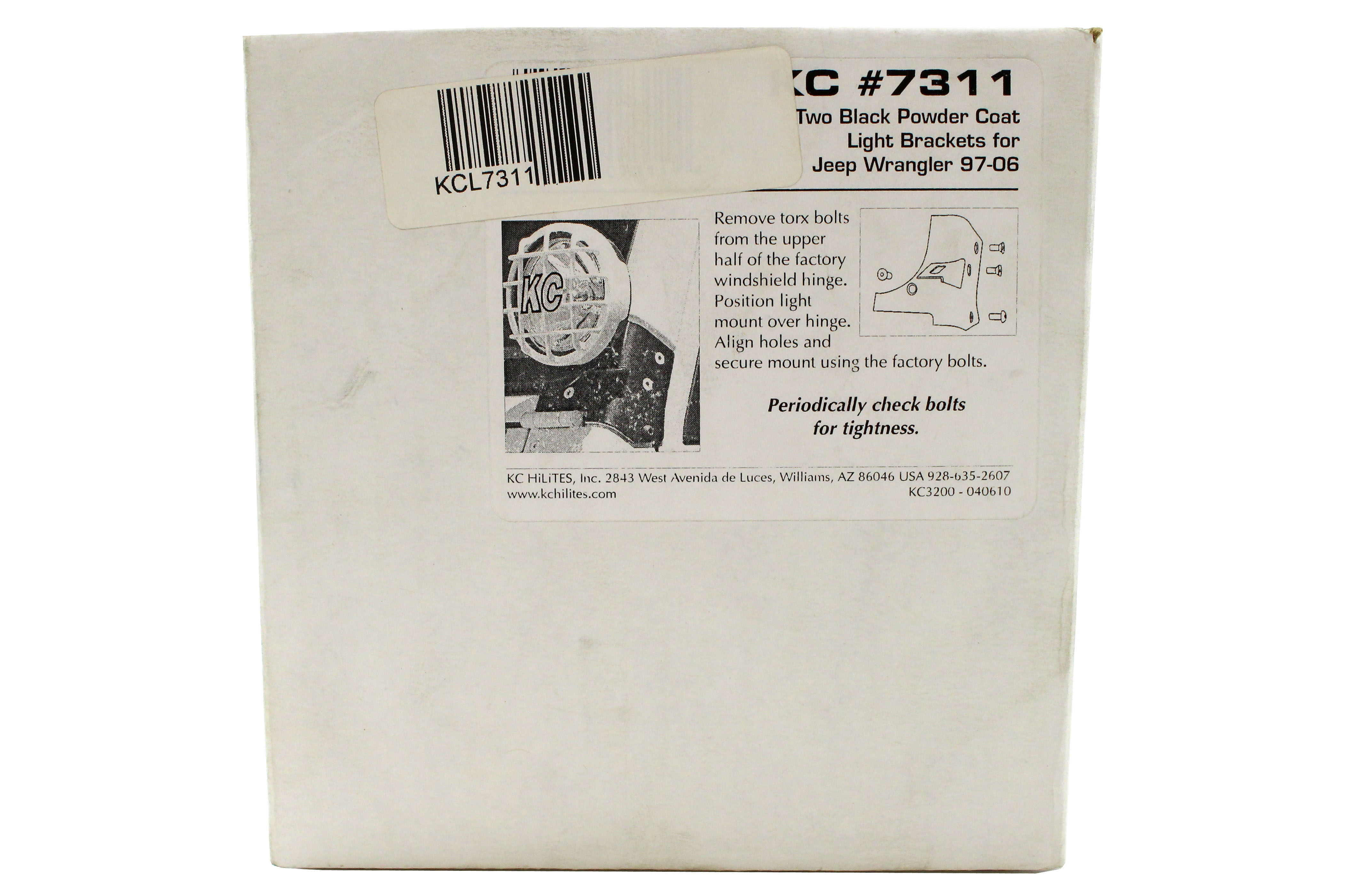 KC HiLiTES Winsheild Hinged Light Mounts Black - TJ