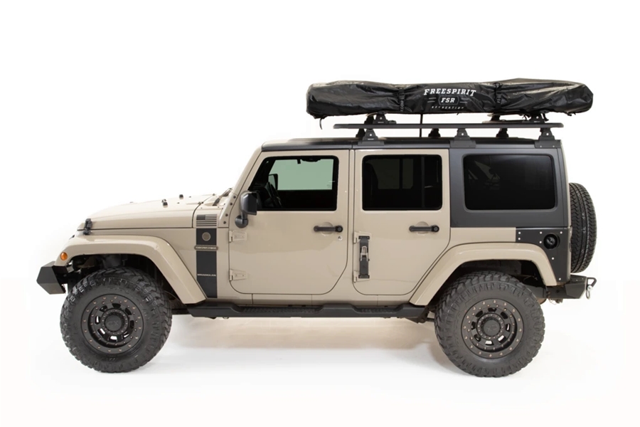 FreeSpirit Recreation Adventure Series Gas Strut Premium 55in Roof Top Tent - Black
