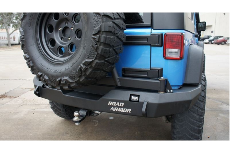 Road Armor Stealth Non-Winch Rear Bumper w/ Tire Carrier - Texture Black - JK