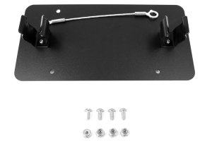 Rock Hard 4x4 Fairlead License Plate Bracket w/Theft Prevention Cable Black