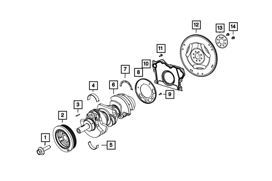 Mopar Hex Flange Head Bolt, Mounting - JK/JL/JT