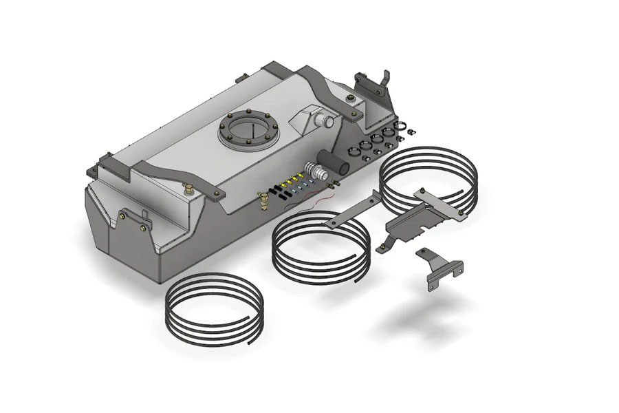 Motobilt Aluminum Fuel Cell w/ Steel Skid for 4 Link Suspension - JT