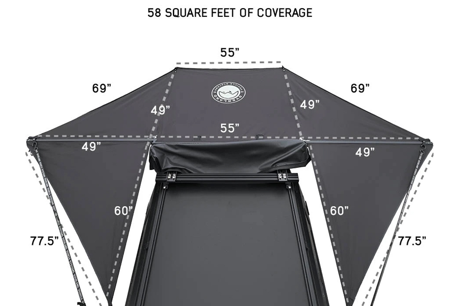 Overland Vehicle Systems XD Nomadic 315 Degree Awning - Black Fabric and Travel Cover 