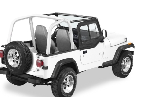 Bestop Upper Door Sliders - Dual Sliding Window, Black Diamond - TJ