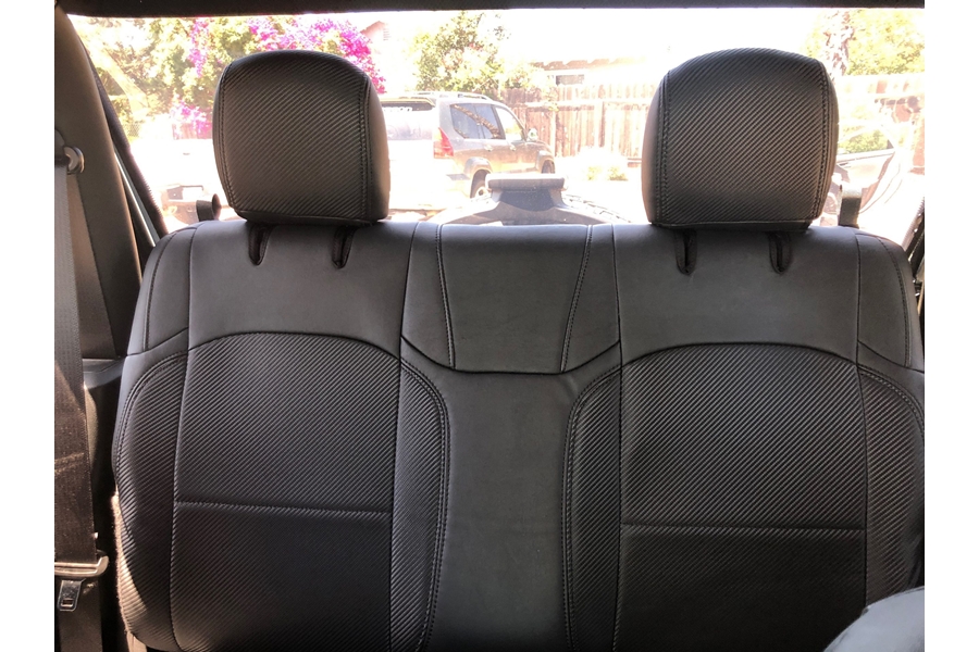 PRP Rear Seat Cover w/out Arm Rest, Black w/Red Stich - JL 2dr